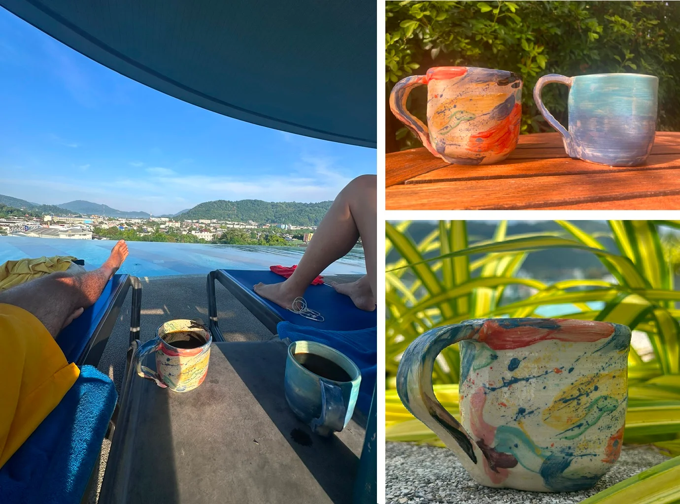 Handmade ceramic mug made and used in Phuket
